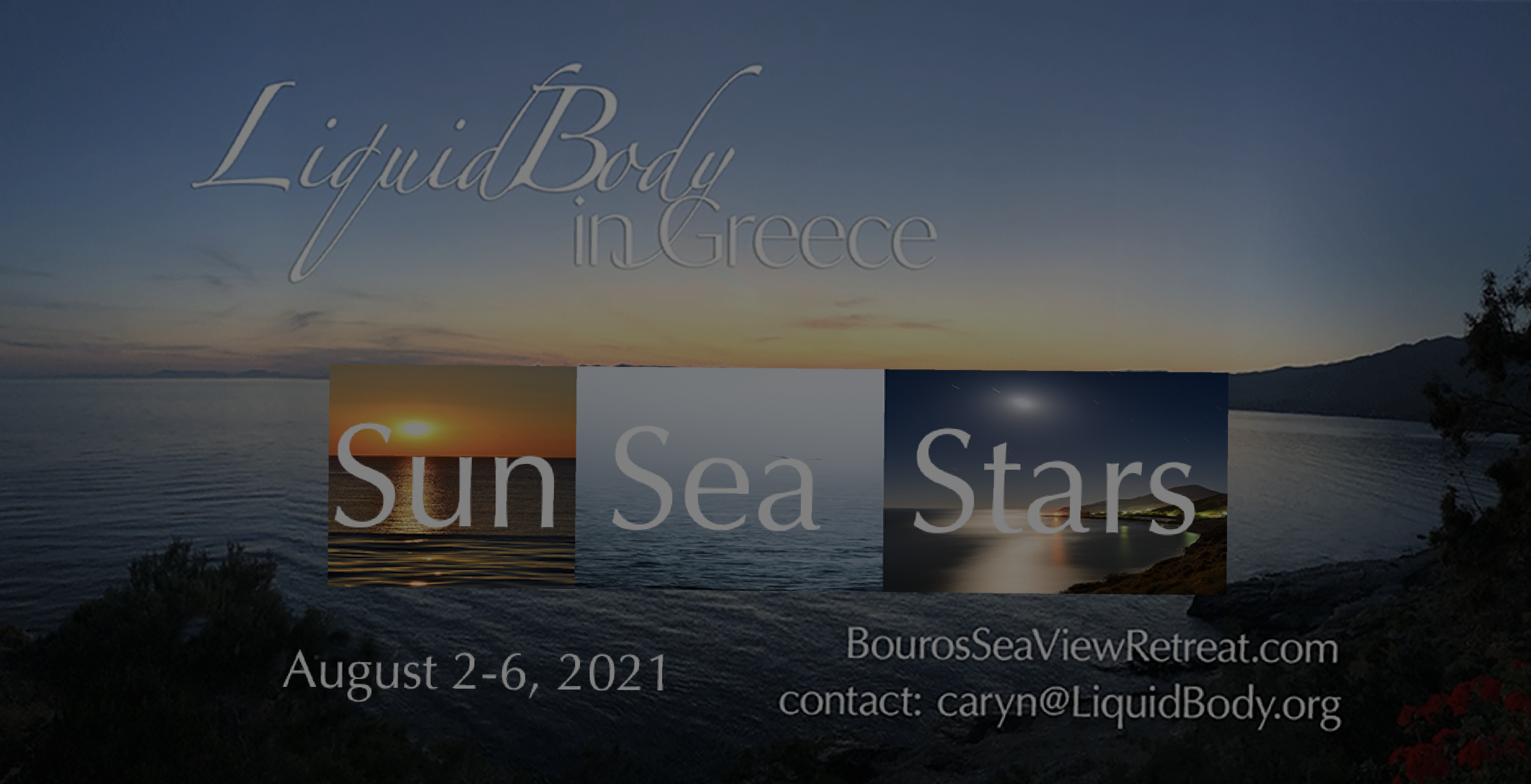 Sun Sea Stars Image over a Greek Sea Vista